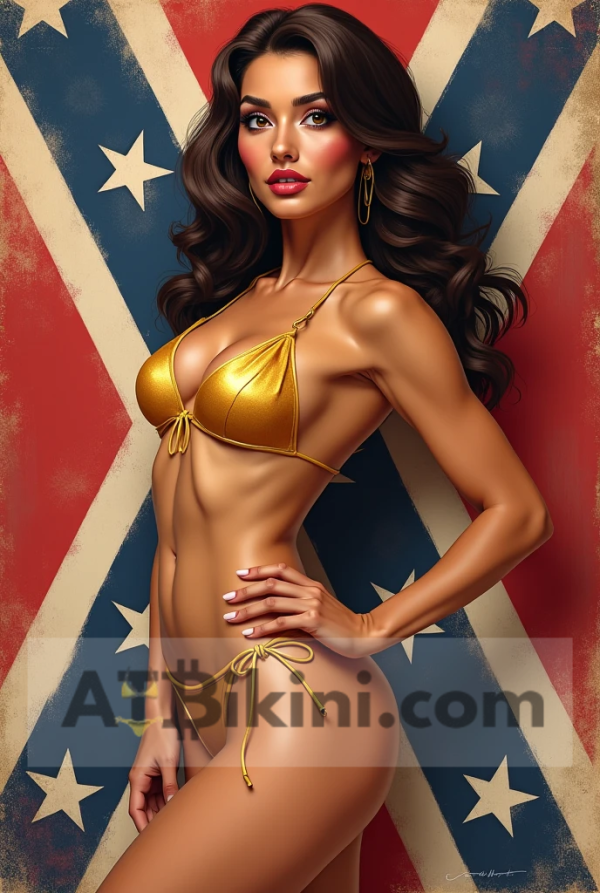 alabama bikini girl poster card