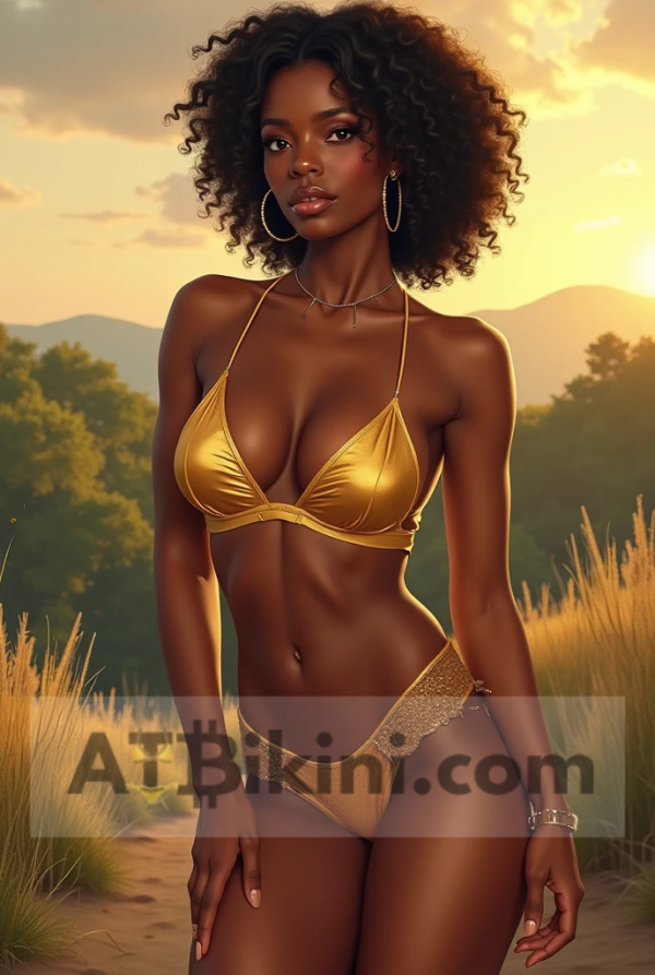 alabama bikini black woman in bikini poster card