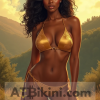alabama bikini black woman in bikini poster card