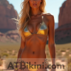 Arizona woman in Golden Bikini in Arizona desert