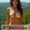 Arkansas Bikini Woman in golden bikini with Arkansas nature background