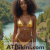 Maryland golden bikini contest, woman in Golden bikini in front of Maryland natural beauty