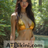 Maryland golden bikini contest, woman in Golden bikini in front of Maryland natural beauty
