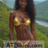 Maryland golden bikini contest, woman in Golden bikini in front of Maryland natural beauty