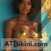 botswana pinup golden bikini woman