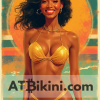 botswana pinup golden bikini woman