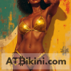 botswana pinup golden bikini woman