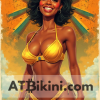 botswana pinup golden bikini woman