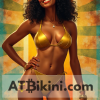botswana pinup golden bikini woman