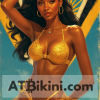 botswana pinup golden bikini woman
