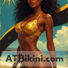 botswana pinup golden bikini woman