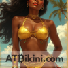 botswana pinup golden bikini woman