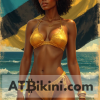 botswana pinup golden bikini woman