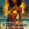 botswana pinup golden bikini woman