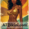 botswana pinup golden bikini woman