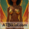 botswana pinup golden bikini woman