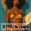 botswana pinup golden bikini woman