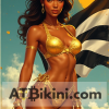 botswana pinup golden bikini woman