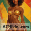 botswana pinup golden bikini woman