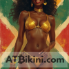 botswana pinup golden bikini woman