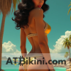 brunei pinup poster. Brunei woman in golden bikini