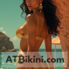 brunei pinup poster. Brunei woman in golden bikini