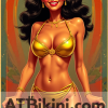 brunei pinup poster. Brunei woman in golden bikini