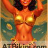 brunei pinup poster. Brunei woman in golden bikini