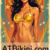 brunei pinup poster. Brunei woman in golden bikini