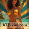 fiji bikini pinup - Fiji woman in golden bikini