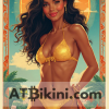 fiji bikini pinup - Fiji woman in golden bikini