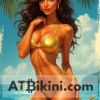 fiji bikini pinup - Fiji woman in golden bikini