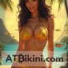 fiji bikini pinup - Fiji woman in golden bikini