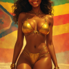 zimbawbwe pinup woman golden bikini zimbawbwe