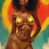 zimbawbwe pinup woman golden bikini zimbawbwe