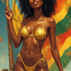 zimbawbwe pinup woman golden bikini zimbawbwe