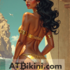 eswatini Pinup Poster Girl in Golden bikini