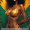 eswatini Pinup Poster Girl in Golden bikini