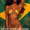 eswatini Pinup Poster woman in Golden bikini
