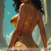 eswatini Pinup Poster woman in Golden bikini