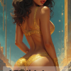 eswatini Pinup Poster woman in Golden bikini
