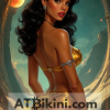 Eswatini Pinup Poster woman in Golden bikini