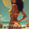 eswatini Pinup Poster Girl in Golden bikini