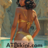 eswatini 1950s Pinup Poster Girl in Golden bikini