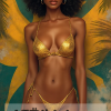 eswatini Pinup Poster Girl in Golden bikini