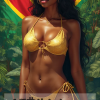 eswatini Pinup Poster Girl in Golden bikini