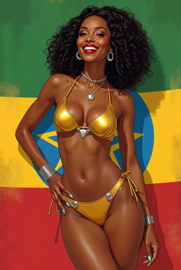 Ethiopia bikini pinup beauty