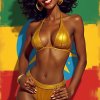 Bikini pinup woman from Ethiopia
