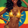 Ethiopia woman in golden bikini