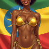 Pinup bikini Ethiopia woman
